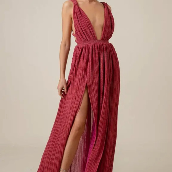 Revolve Line & Dot Deep V Maxi Dress Evening Gown – Size XS - Picture 5 of 9